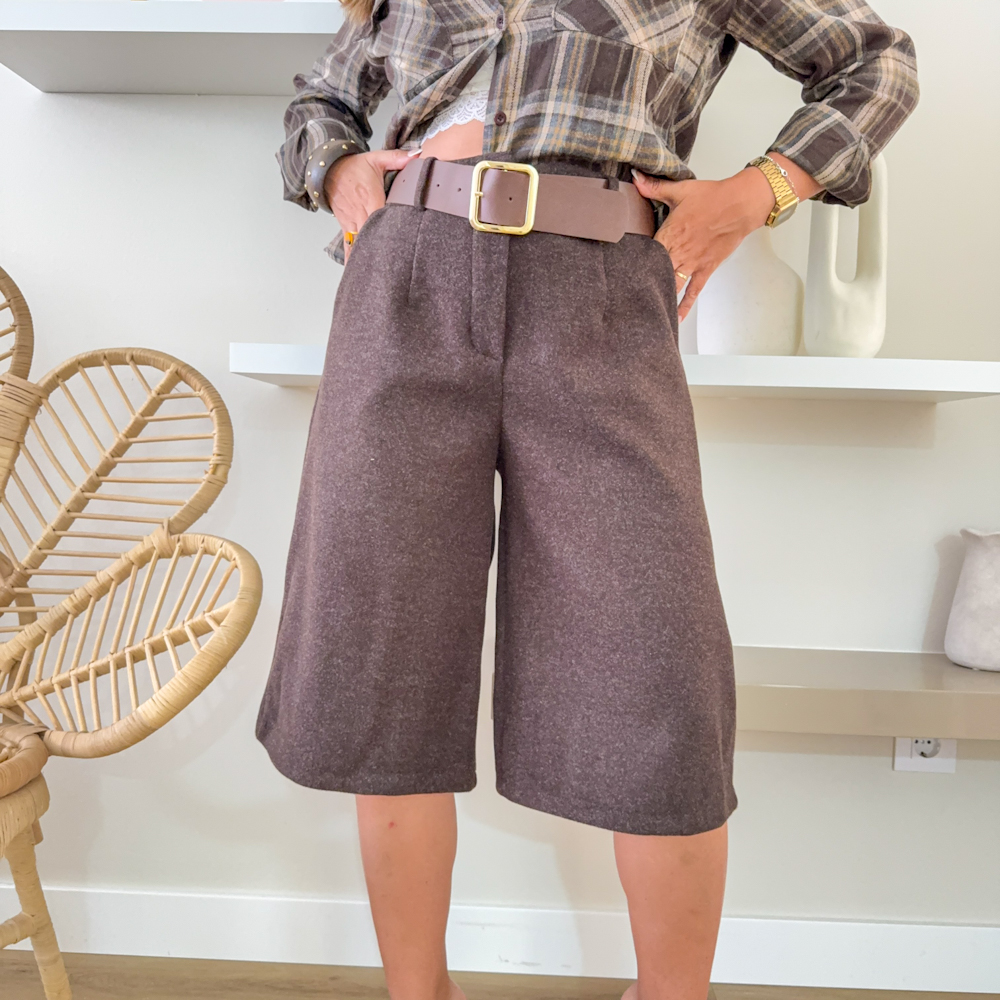 BERMUDAS FRANELA MARRON
