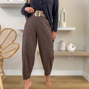 PANTALÓN CUADROS MARRON